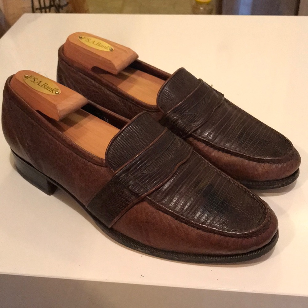 Johnston and Murphy lizard loafers men’s 8.5